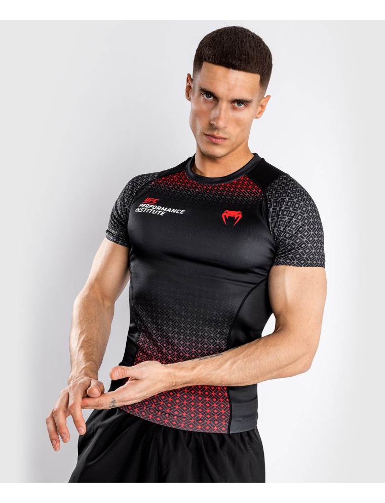 Top Choice UFC Venum Performance Institute Rashguard - Short Sleeves - Black/Red Hot New Item