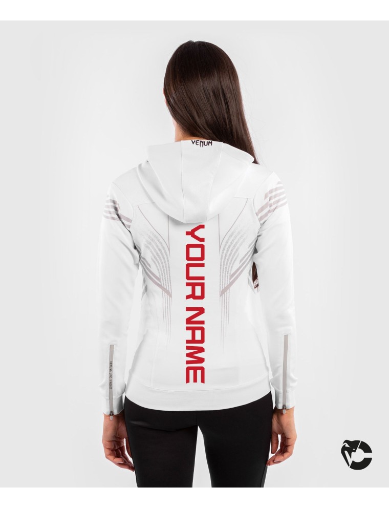 Top Choice UFC Venum Personalized Authentic Fight Night Women's Walkout Hoodie - White On Hand Now