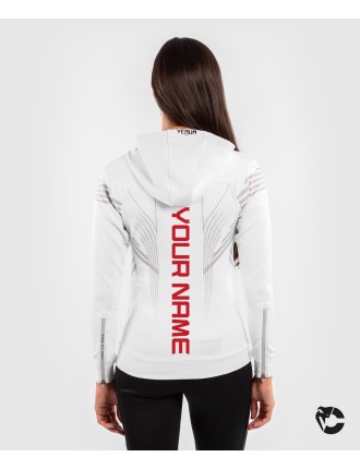 Top Choice UFC Venum Personalized Authentic Fight Night Women's Walkout Hoodie - White On Hand Now