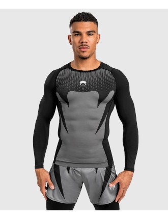 Top Choice Venum Attack Men's Long Sleeve Rashguard - Black/Grey