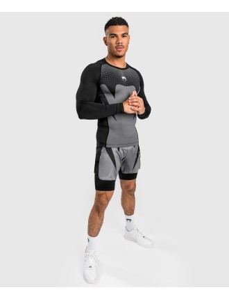 Top Choice Venum Attack Men's Long Sleeve Rashguard - Black/Grey