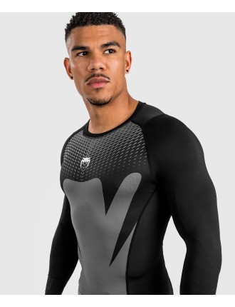 Top Choice Venum Attack Men's Long Sleeve Rashguard - Black/Grey