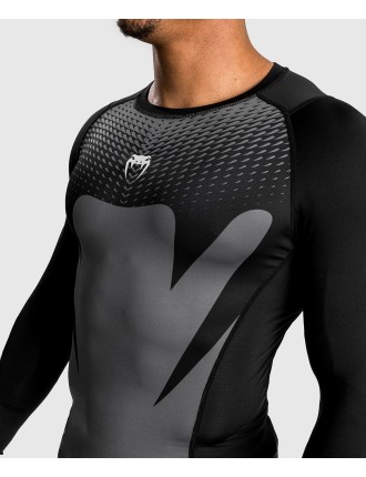 Top Choice Venum Attack Men's Long Sleeve Rashguard - Black/Grey