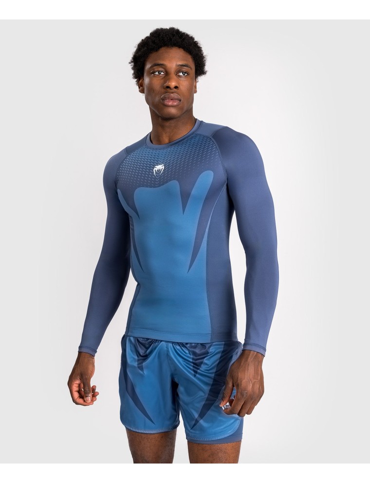 Top Choice Venum Attack Men's Long Sleeve Rashguard - Navy Blue On Hand Now