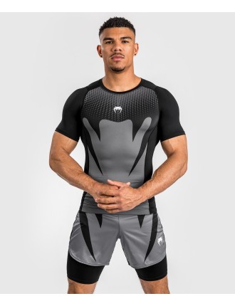 Top Choice Venum Attack Men's Short Sleeve Rashguard - Black/Grey Limited Stock