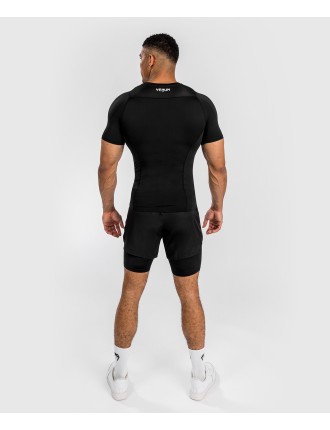 Top Choice Venum Attack Men's Short Sleeve Rashguard - Black/Grey Limited Stock