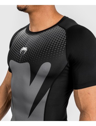 Top Choice Venum Attack Men's Short Sleeve Rashguard - Black/Grey Limited Stock