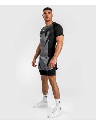 Top Choice Venum Attack Men's Short Sleeve Rashguard - Black/Grey Limited Stock