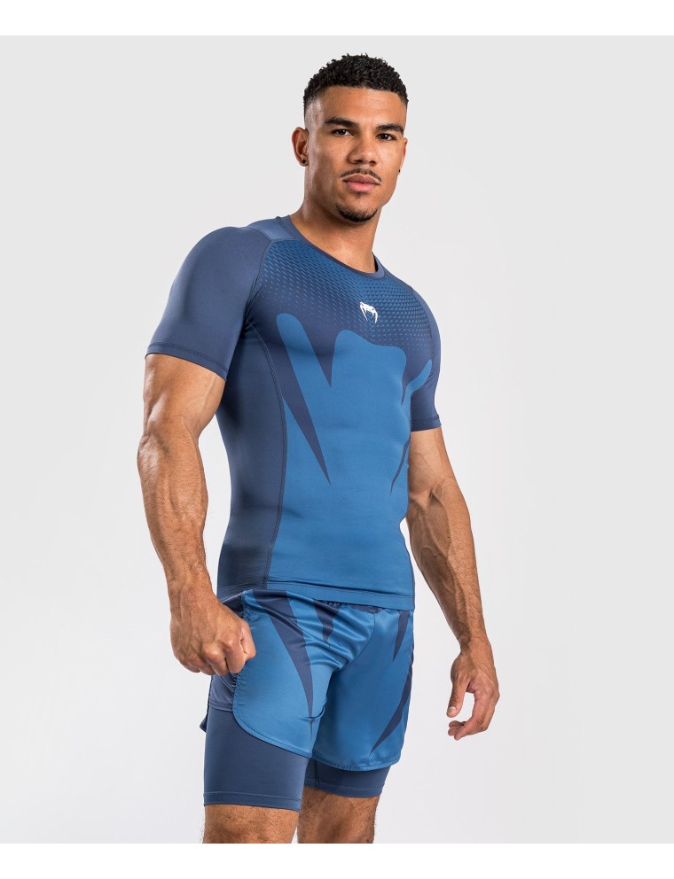 Top Choice Venum Attack Men's Short Sleeve Rashguard - Navy Blue Immediate Availability