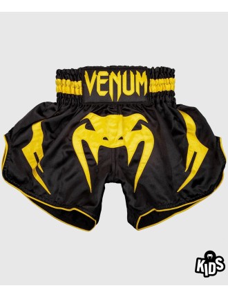 Top Choice Venum Bangkok Inferno Kids Muay Thai Shorts - Black/Yellow In Stock