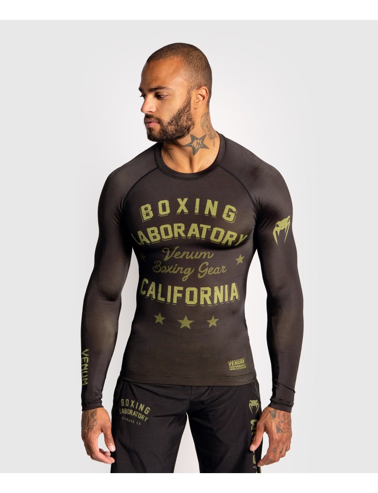 Top Choice Venum Boxing Lab Rashguard - Long sleeves - Black/Green On Hand Now