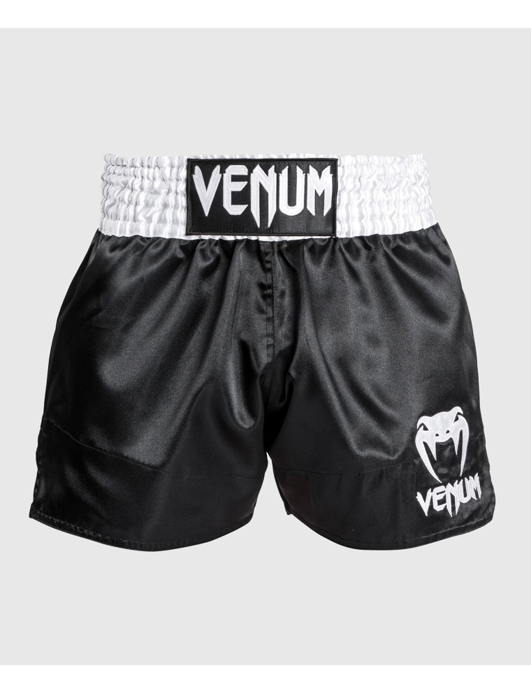 Top Choice Venum Classic - Muay Thai Short Black/White/White In Stock