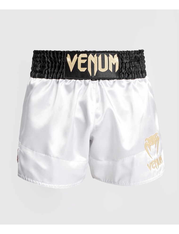 Top Choice Venum Classic Muay Thai Short - White/Gold/Black Limited Stock