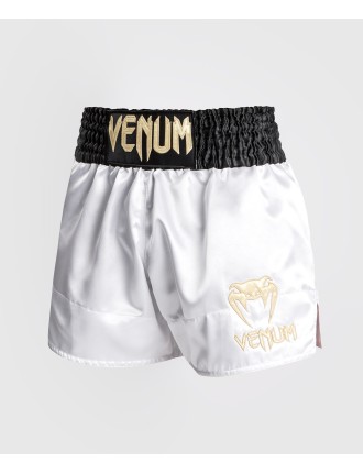 Top Choice Venum Classic Muay Thai Short - White/Gold/Black Limited Stock