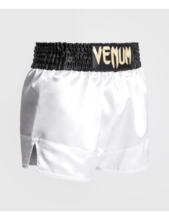 Top Choice Venum Classic Muay Thai Short - White/Gold/Black Limited Stock