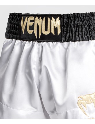 Top Choice Venum Classic Muay Thai Short - White/Gold/Black Limited Stock