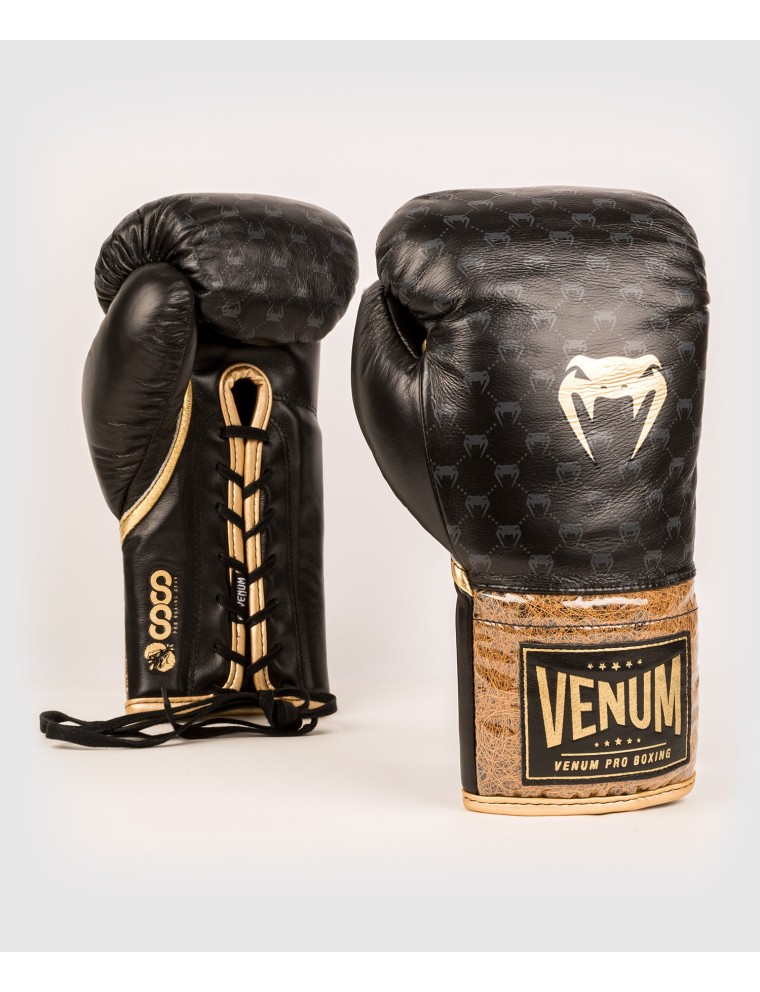 Top Choice Venum Coco Monogram Pro Lace Up Boxing Gloves - Intense Black On Hand Now