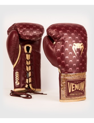 Top Choice Venum Coco Monogram Pro Lace Up Boxing Gloves - Garnet Red Limited Stock