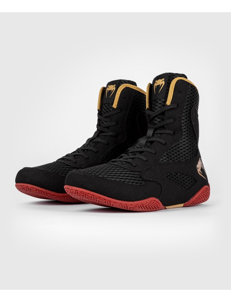 Top Choice Venum Contender Boxing Shoes - Black/Gold/Red Fresh Release