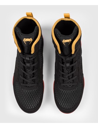 Top Choice Venum Contender Boxing Shoes - Black/Gold/Red Fresh Release