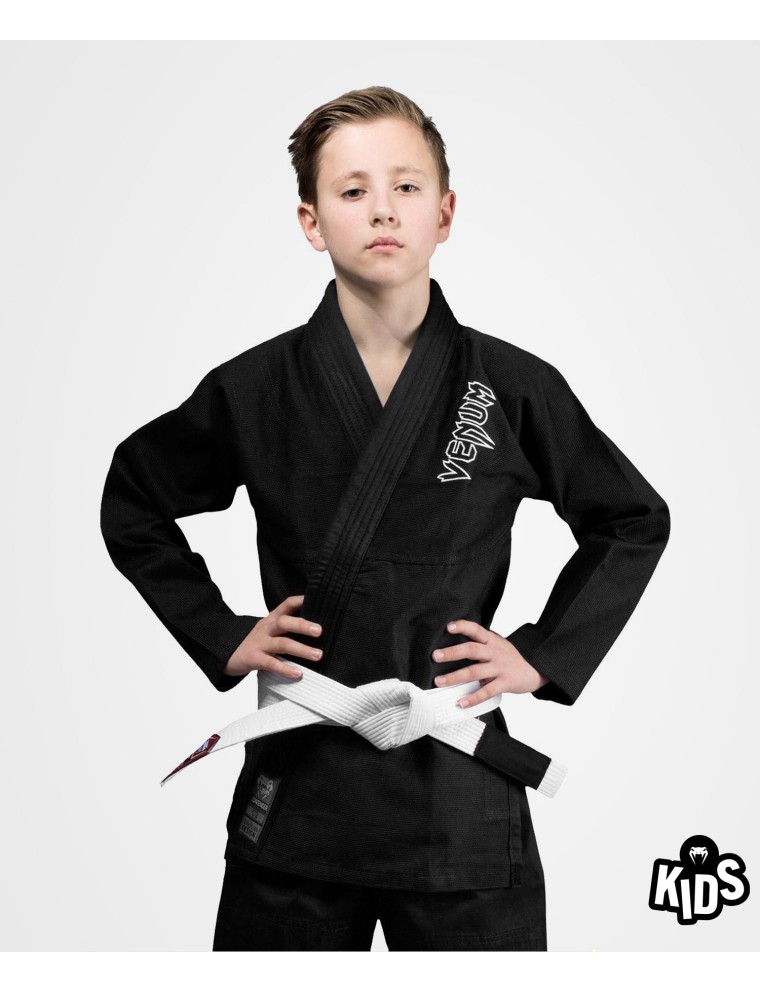 Top Choice Venum Contender Kids BJJ Gi (Free white belt included) - Black New Collection