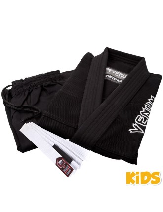 Top Choice Venum Contender Kids BJJ Gi (Free white belt included) - Black New Collection