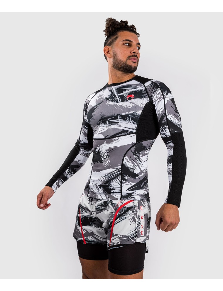 Top Choice Venum Electron 3.0 Long Sleeve Rashguard - Grey/Red Just Launched