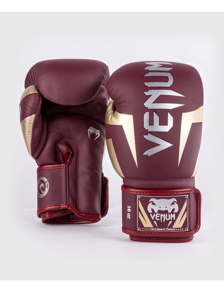 Top Choice Venum Elite Boxing Gloves - Burgundy/Gold Immediate Availability