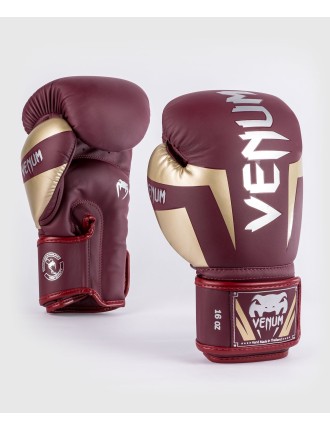 Top Choice Venum Elite Boxing Gloves - Burgundy/Gold Immediate Availability