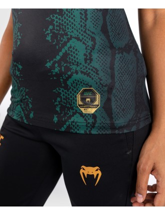 Top Choice UFC Adrenaline by Venum Authentic Fight Night Women Walkout Jersey Green/Black/Gold - Emerald Edition New Release