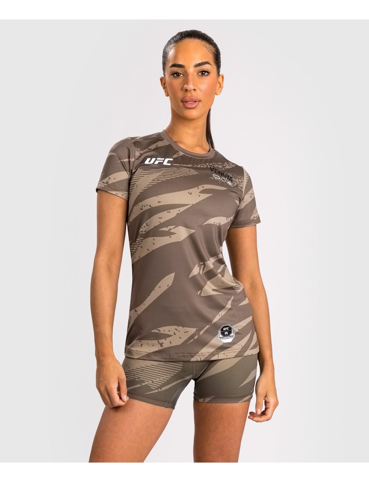 Top Choice UFC Adrenaline by Venum Fight Week Women Dry-Tech T-shirt - Desert Camo New Stock