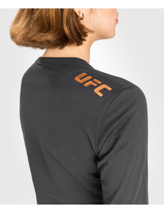 Top Choice UFC Adrenaline by Venum Fight Week Women Long Sleeve Cotton T-Shirt - Charcoal Grey Available for Immediate Shipping