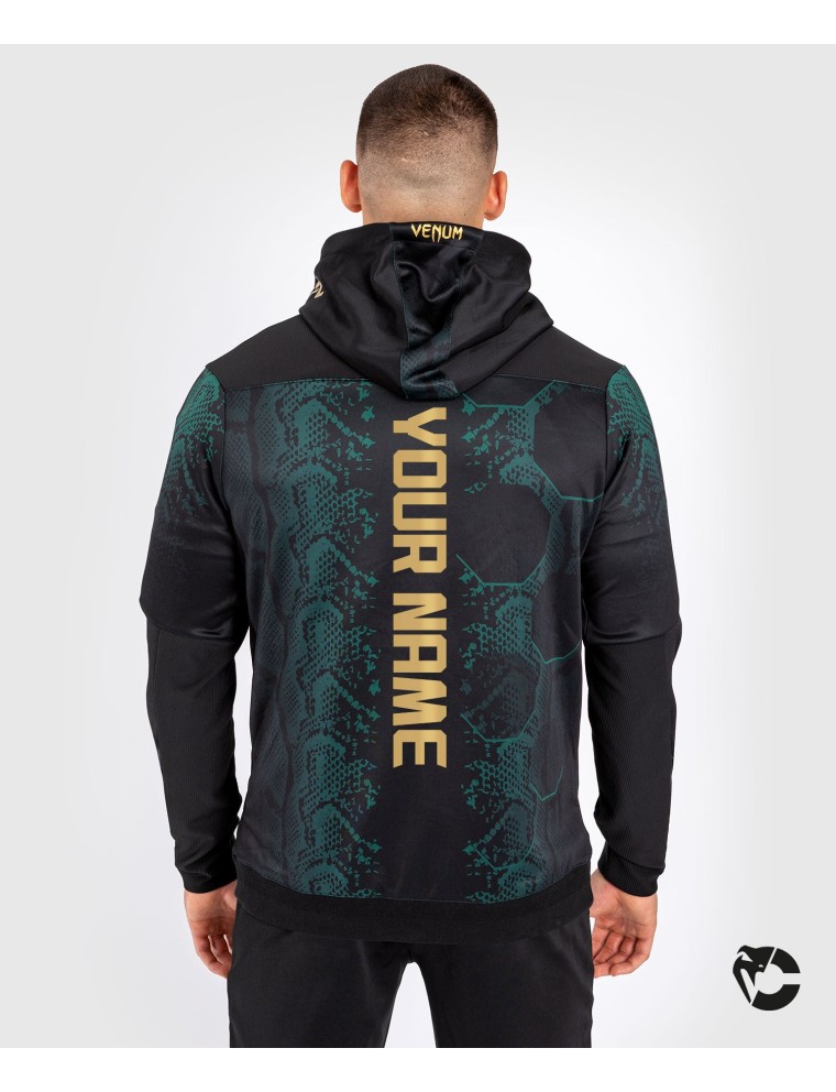 Top Choice UFC Adrenaline by Venum Personalized Authentic Fight Night Men Walkout Hoodie - Emerald Edition - Green/Black/Gold Ju