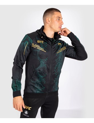 Top Choice UFC Adrenaline by Venum Personalized Authentic Fight Night Men Walkout Hoodie - Emerald Edition - Green/Black/Gold Ju