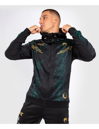 Top Choice UFC Adrenaline by Venum Personalized Authentic Fight Night Men Walkout Hoodie - Emerald Edition - Green/Black/Gold Ju