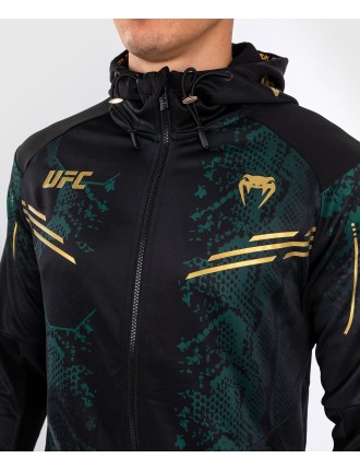 Top Choice UFC Adrenaline by Venum Personalized Authentic Fight Night Men Walkout Hoodie - Emerald Edition - Green/Black/Gold Ju