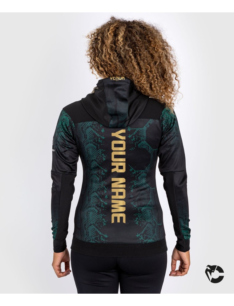 Top Choice UFC Adrenaline by Venum Personalized Authentic Fight Night Women Walkout Hoodie  - Emerald Edition - Green/Black/Gold