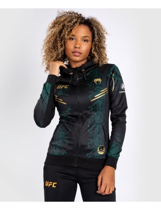 Top Choice UFC Adrenaline by Venum Personalized Authentic Fight Night Women Walkout Hoodie  - Emerald Edition - Green/Black/Gold