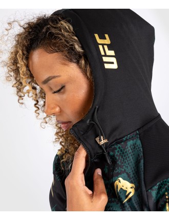 Top Choice UFC Adrenaline by Venum Personalized Authentic Fight Night Women Walkout Hoodie  - Emerald Edition - Green/Black/Gold