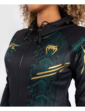 Top Choice UFC Adrenaline by Venum Personalized Authentic Fight Night Women Walkout Hoodie  - Emerald Edition - Green/Black/Gold