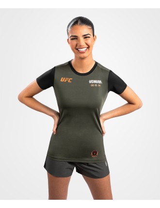 Top Choice UFC Adrenaline by Venum Fight Week  Women Dry-Tech T-shirt - Khaki/Bronze Hot New Item