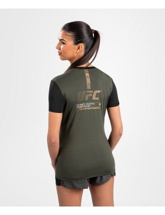 Top Choice UFC Adrenaline by Venum Fight Week  Women Dry-Tech T-shirt - Khaki/Bronze Hot New Item