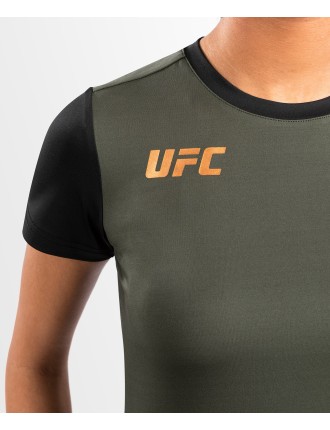 Top Choice UFC Adrenaline by Venum Fight Week  Women Dry-Tech T-shirt - Khaki/Bronze Hot New Item