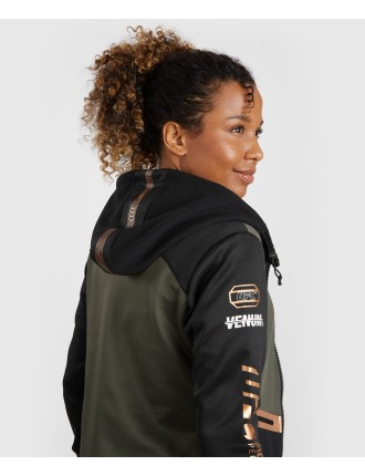 Top Choice UFC Adrenaline by Venum Fight Week  Women Zip Hoodie - Khaki/Bronze New Stock