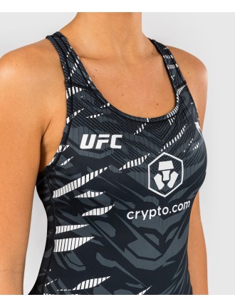 Top Choice UFC Fusion by Venum Authentic Fight Night Women Fitted Tank With Shelf Bra - Black New Stock